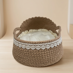 Berço Moisés de Crochê Terra Lua